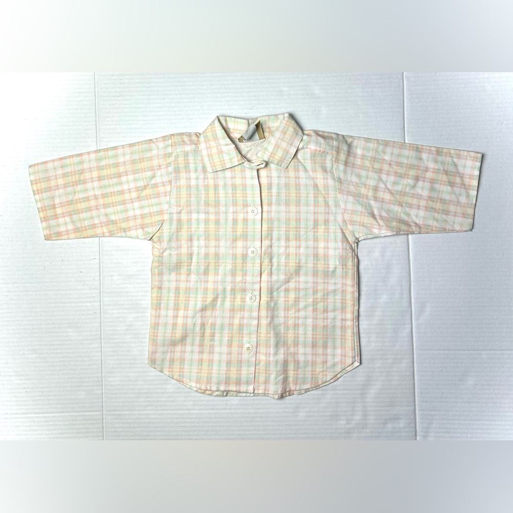 Vintage Little Levi's Boys 4T Yellow Red Plaid Toddler Kids Shirt Easter 90s